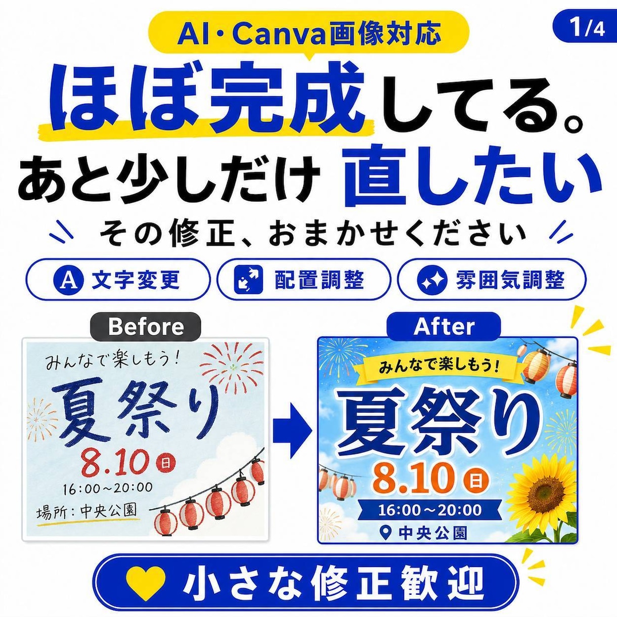 AI生成画像の気になる部分を整えます 細かな修正や違和感を相談しながら調整します イメージ1
