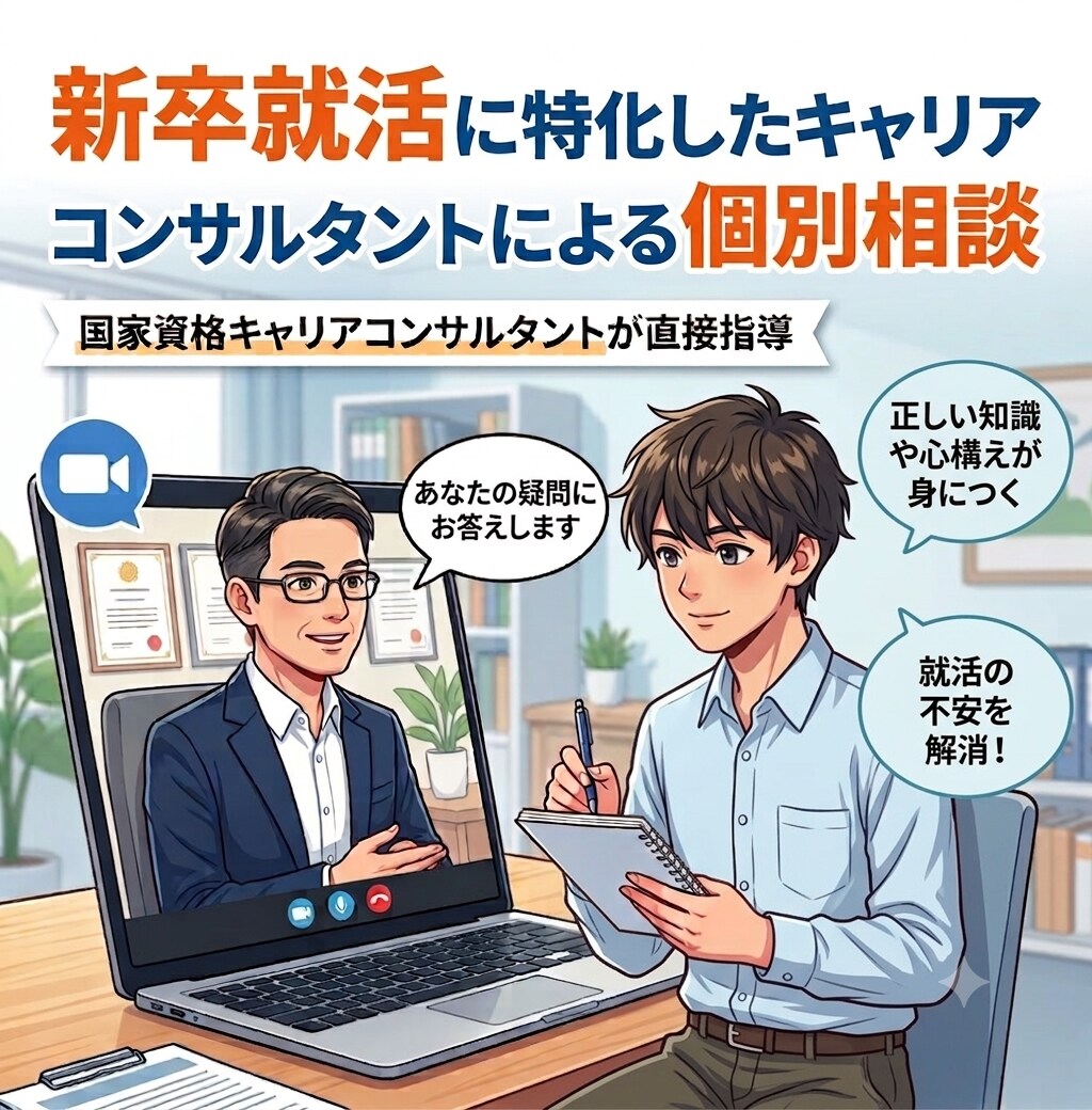 就活の進め方、準備等のお悩みにお答えします 【応援価格:8月末まで】キャリアコンサルタントによる個別相談 イメージ1