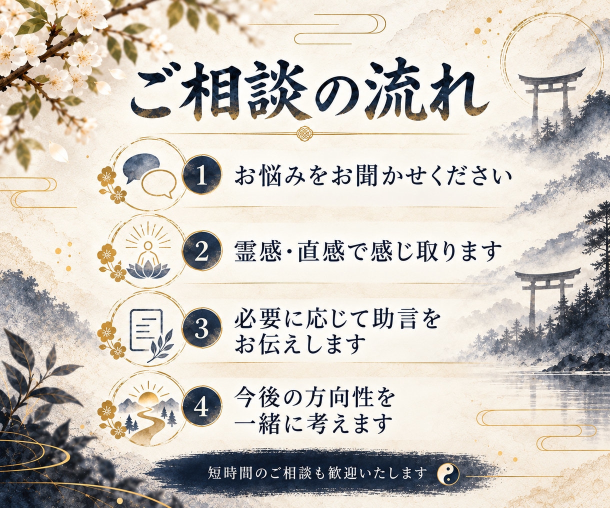 陰陽師が霊視・霊感で人生のお悩みを伺います 神道・陰陽道の修行を重ね、あなたの迷いに誠実に向き合います イメージ4