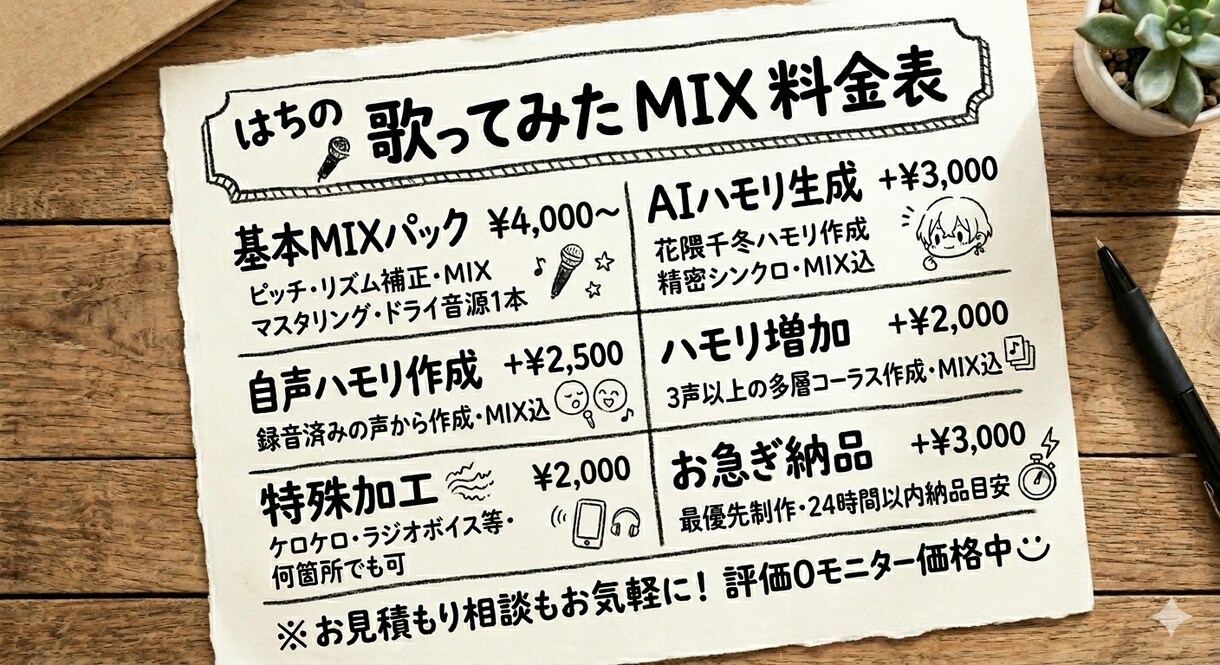 あなたの歌ってみたを高品質MIXします あなたの歌声を「作品」へ。最高峰の機材で丁寧に仕上げます。 イメージ1