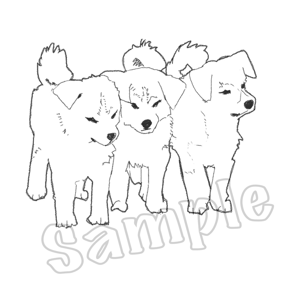 シンプルなスケッチ風に☆ペットのイラスト描きます SNSアイコン Xヘッダーにぜひ!! イメージ3