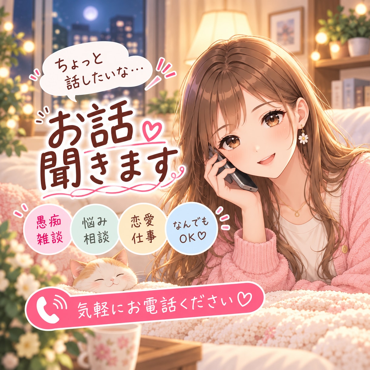 愚痴・雑談・会話練習◎あなたのお話ゆっくり聞きます まとまってなくても大丈夫。あなたの声を聞かせてください＾＾ イメージ1
