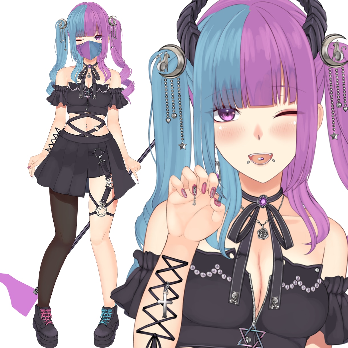 病みかわいいVtuberを制作いたします デザイン、Live2D,設定まで対応させていただきます イメージ3