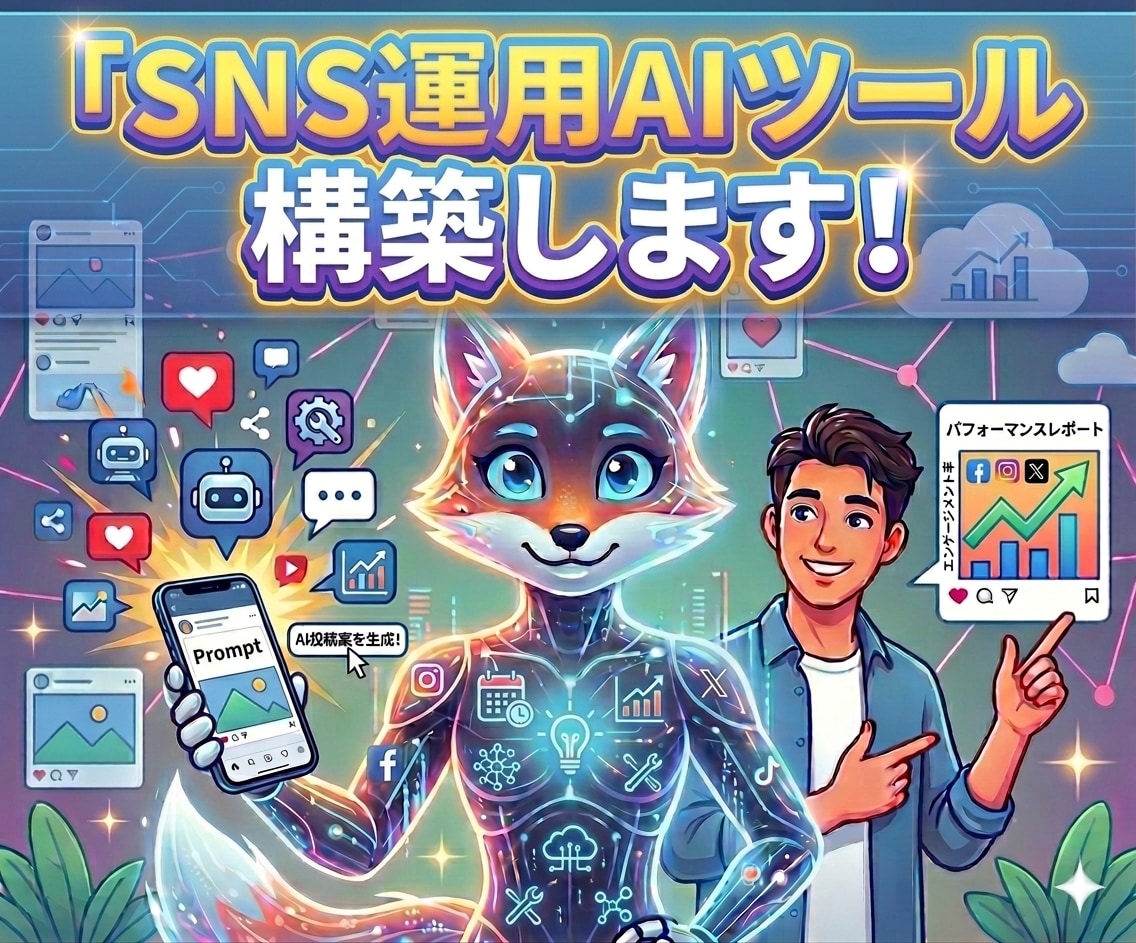 あなた専用のSNS特化AIツールを作ります めんどくさいSNS投稿から脱却 イメージ1