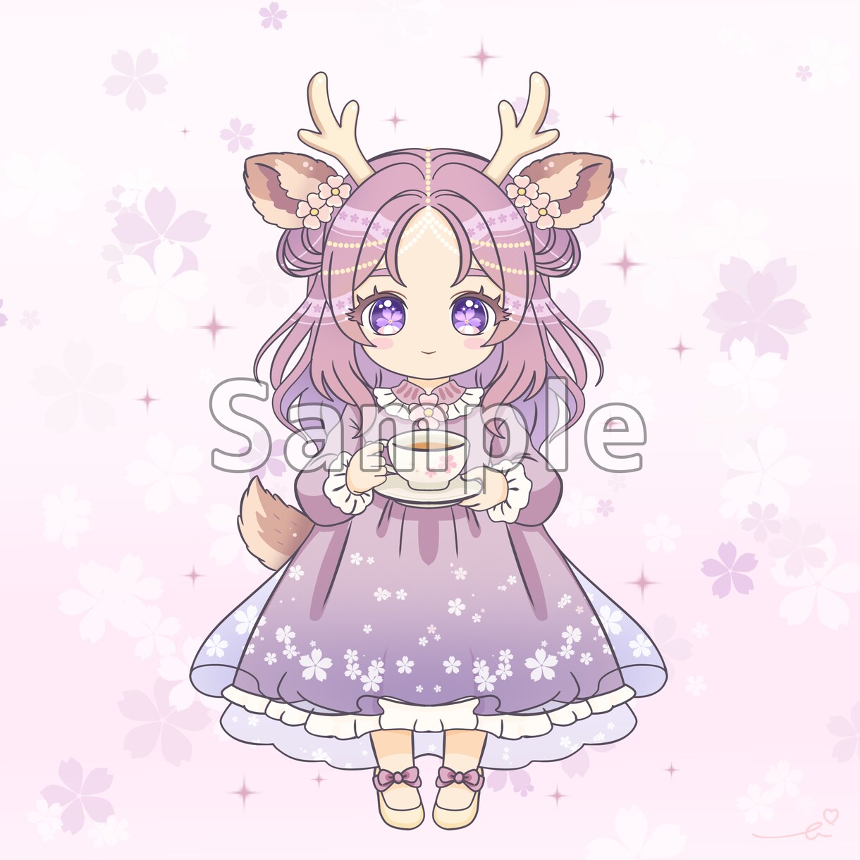 ゆめかわSDミニキャラ制作します 左右対称×どうぶつモチーフで可愛く仕上げます イメージ2