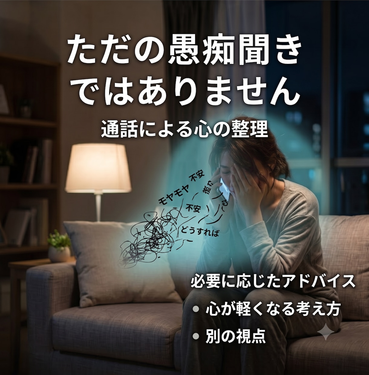 頭のぐるぐるを心理の専門家がそっと整えます 話す ➡ 整理 ➡ 気づく ➡ 見方が変わる ➡ 次に進める イメージ4
