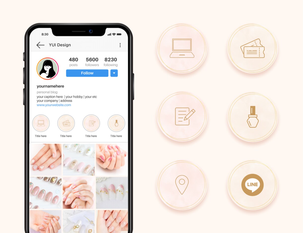 統一感UP！インスタグラムハイライトカバー作ります 見やすくおしゃれなアイコンを作成します！ イメージ4