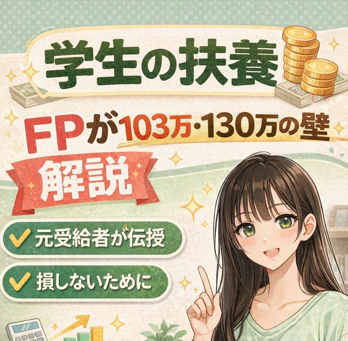 子どものバイト収入｜扶養や税金、年末調整を説明ます ✅️知らないと損する✅️教育とお金✅️保護者向け✅️FP相談 イメージ1