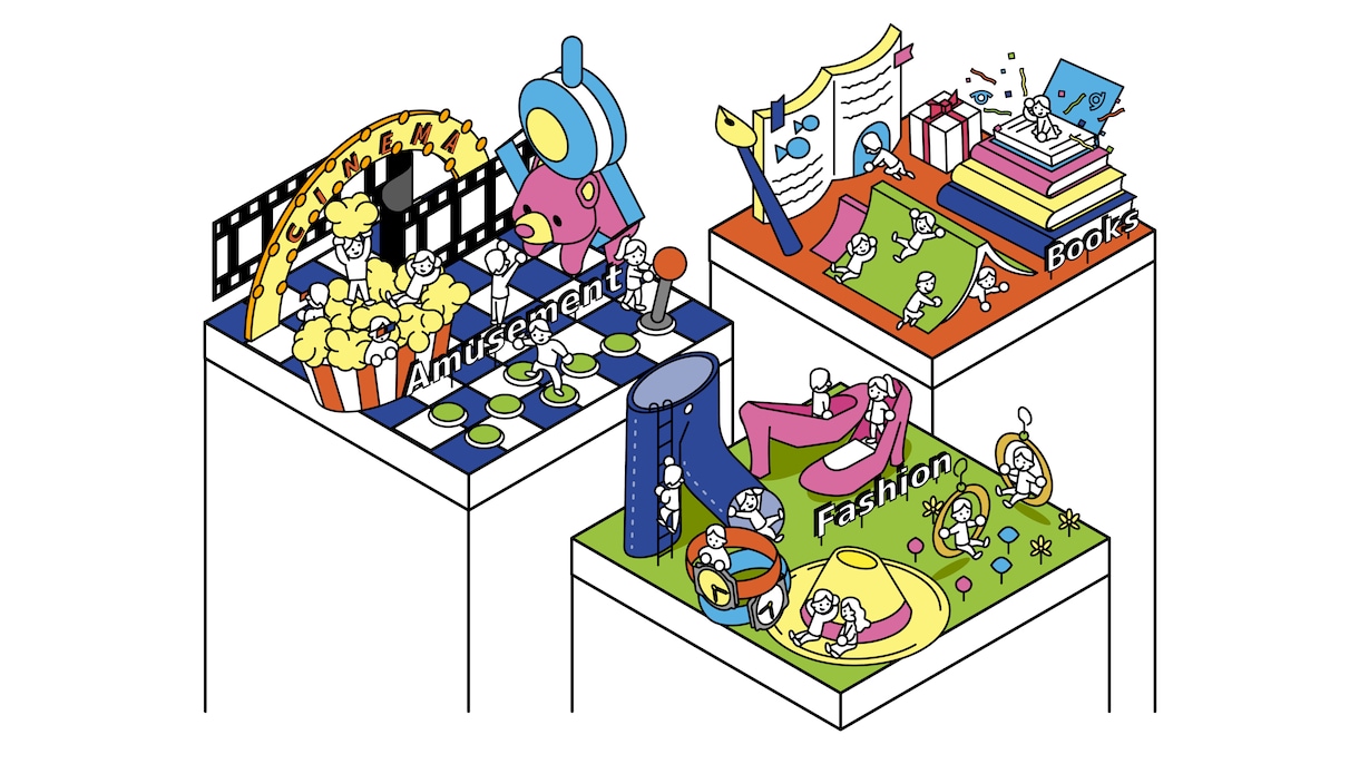 商業施設の魅力を伝える！アイソメトリック制作します 見る人をワクワクさせる立体イラストで施設の魅力を可視化します イメージ2