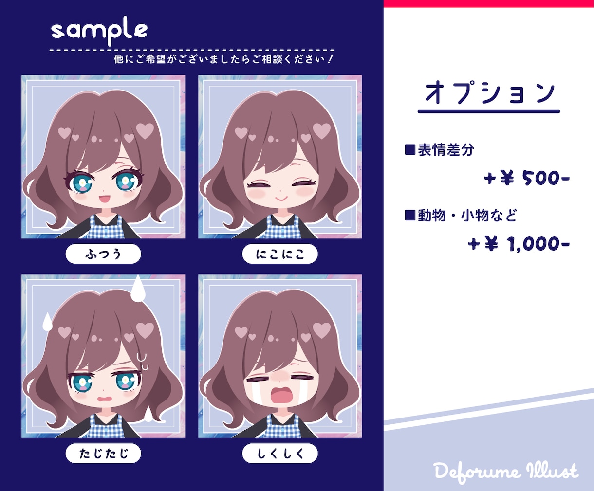 デフォルメイラスト描きます ポップでかわいい主線なしのデフォルメイラスト☆ イメージ3