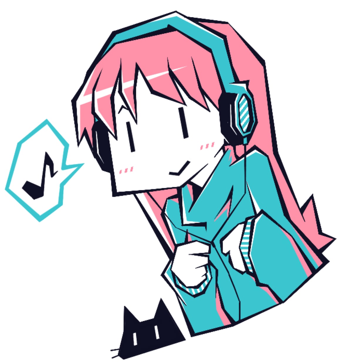 カクカクなイラスト描きます 角ばってるけど可愛らしいカクカクなイラストはいかがですか イメージ4