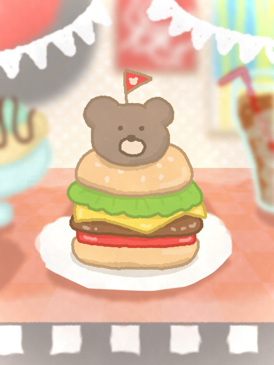ゆるくてかわいい一枚絵を描きます キャラクター・食べ物・背景までやさしい雰囲気で描きます イメージ3