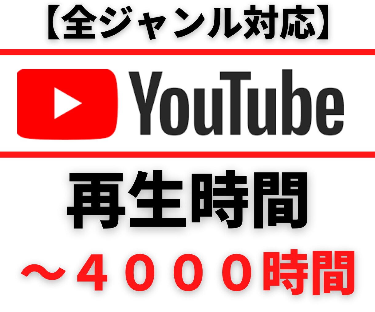 YouTube収益化！再生時間★拡散します 収益化条件まで★＋1000～＋4000時間をご提供いたします イメージ1