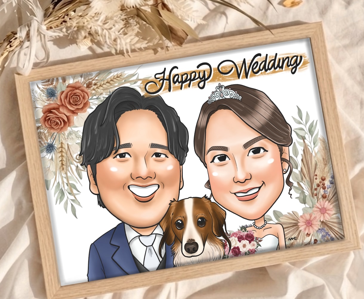 贈り物に特別な１枚を。優しい似顔絵お描きします 長寿祝い、結婚式、誕生日、記念日、送別会…ギフトに似顔絵を！ イメージ2