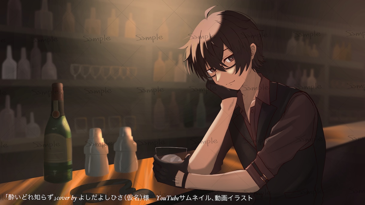 配信用サムネ・一枚絵/世界観ある配信を演出します 修正無制限！歌ってみたなど動画内イラストも承ります！ イメージ2