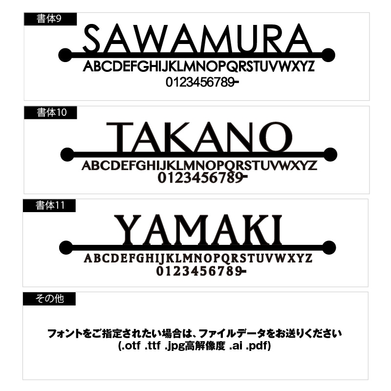 オーダーメイド表札のデザイン、製作、郵送します アイアン おしゃれ 戸建 ステンレス表札 切り文字 ポスト イメージ8