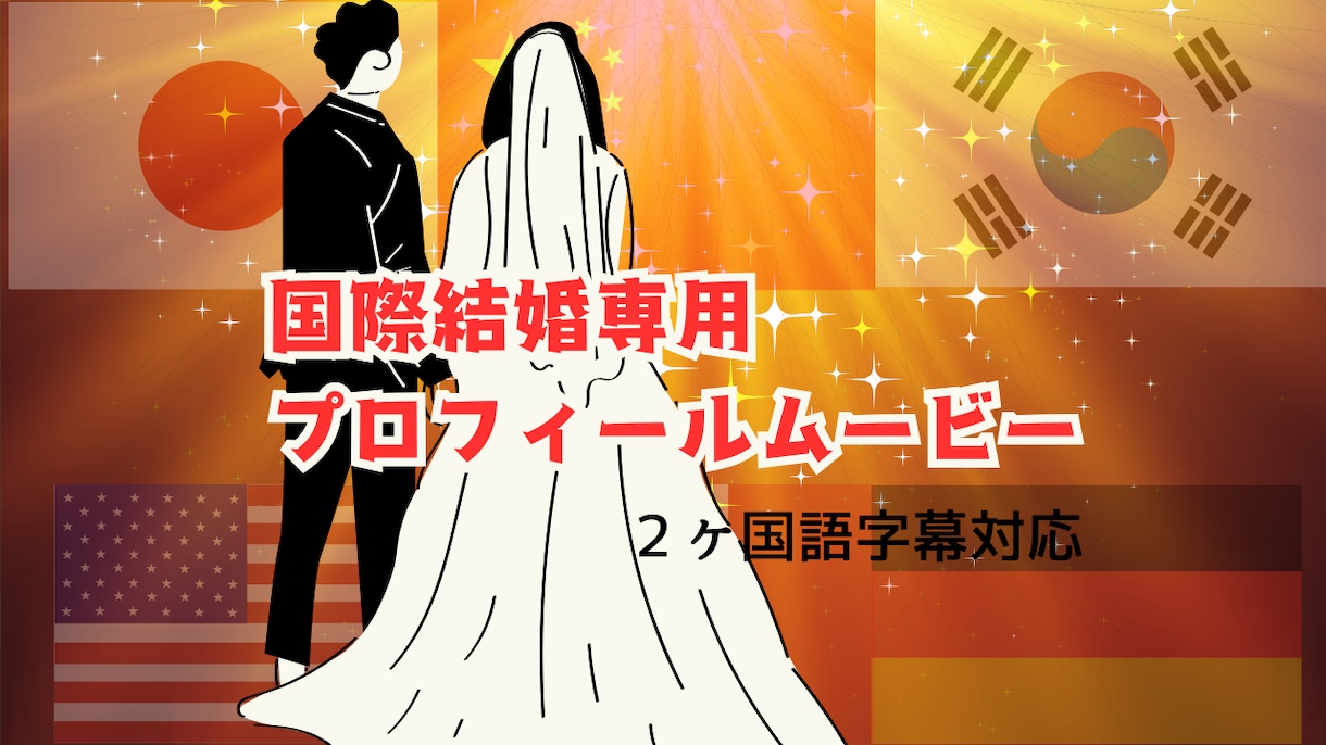 国際結婚✨２カ国語ウエディングムービー制作します ２カ国語字幕のムービーで全てのゲストに幸せをお届けできます！ イメージ2
