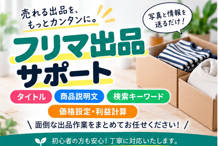 メルカリの商品タイトル・説明文を作成します 価格・利益・検索対策までまとめて出品をサポート イメージ1