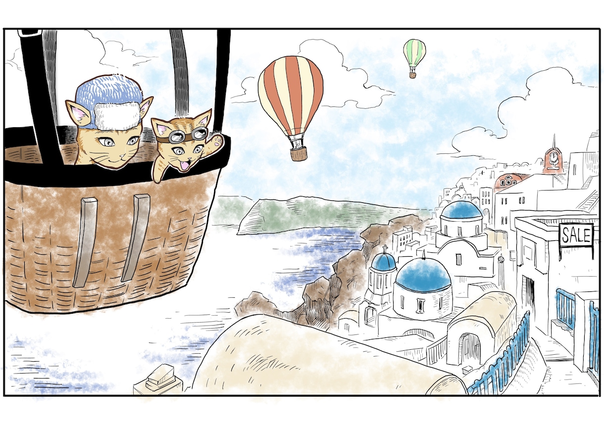 希望の背景に合わせたイラストを作製します 実際にある風景やイメージの風景にキャラクターを描きます イメージ3