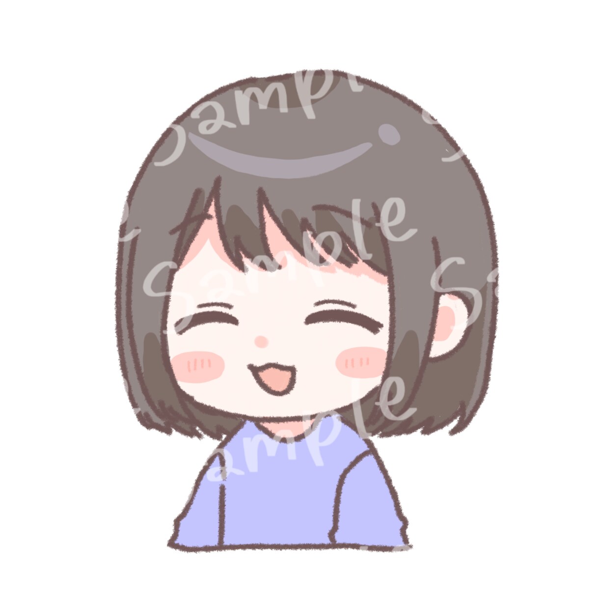 差分あり完成品アイコン向けイラスト販売します シンプルなほんわか女の子イラスト イメージ4