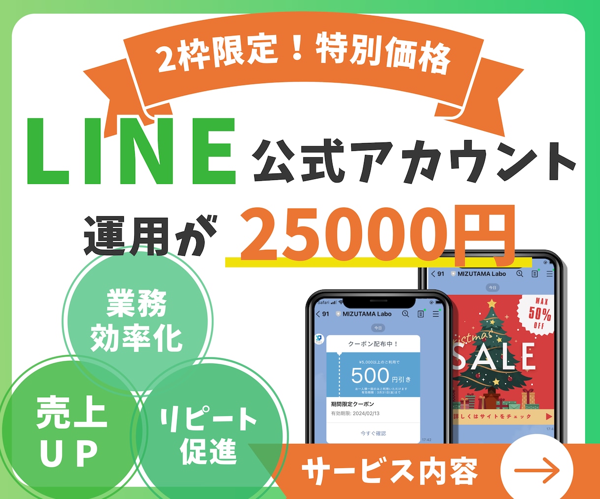 2枠限定価格！LINE公式アカウントの運用をします 丸投げOK！相場の半額以下で運用します！ イメージ1