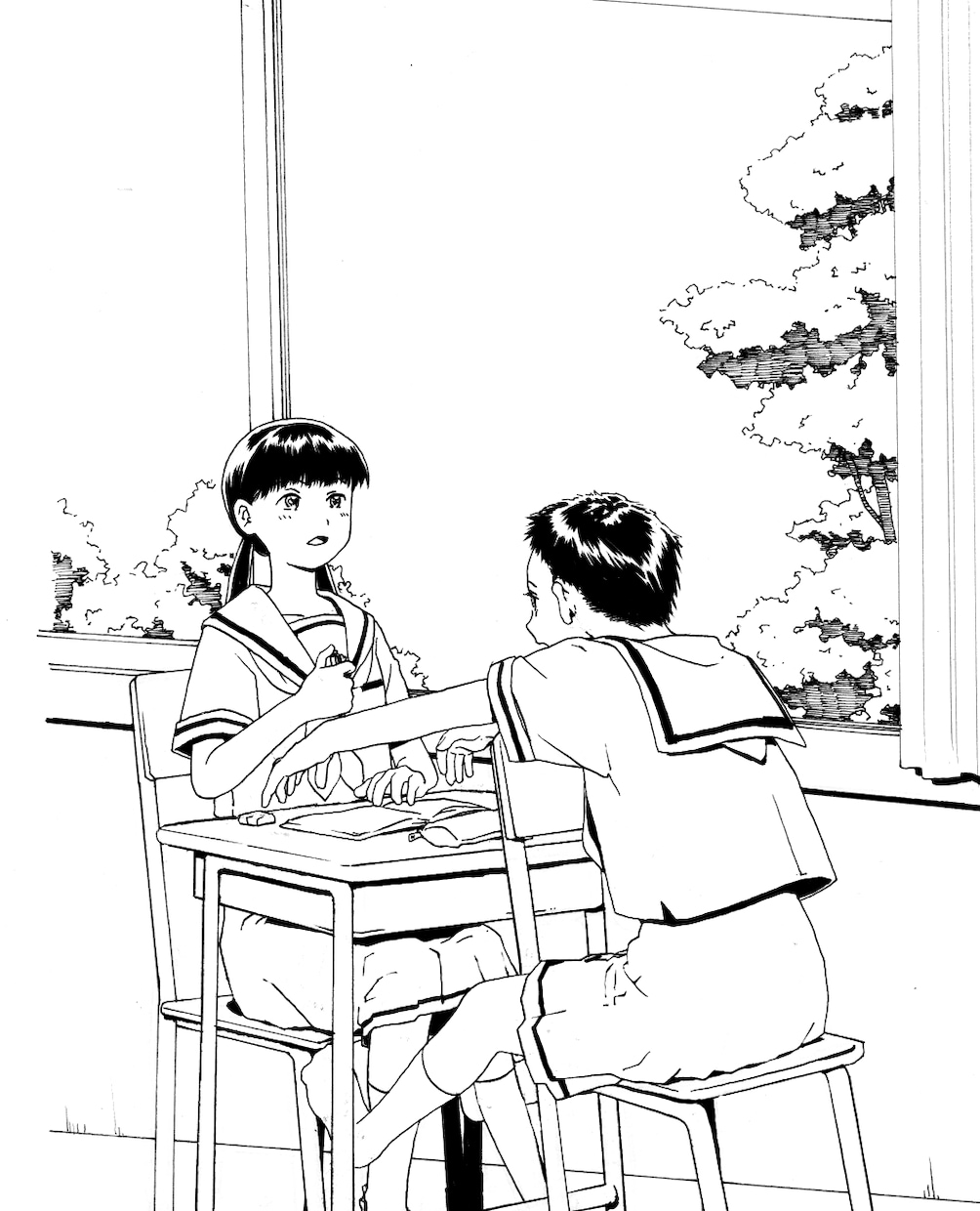 最短3日で納品！手書き白黒イラストを製作します 【萌え系、美少女、創作】オプションで原画の郵送可能です。 イメージ9