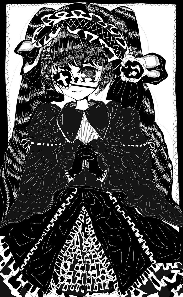 女の子の一枚絵描きます 主にゴシックロリータやロリータ、ゴスモチーフの女性 イメージ7