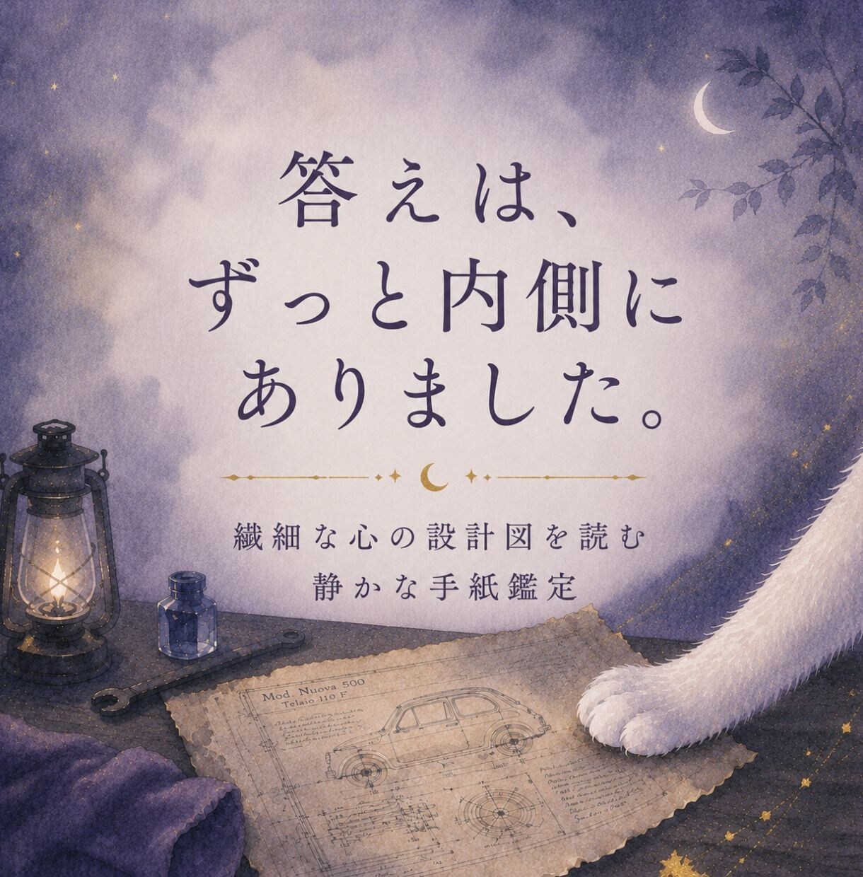 繊細な方へ｜心の設計図を手紙で届けます 当てるより、ご自身を理解するための静かな内面鑑定です イメージ1