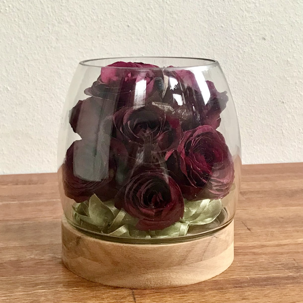 プロポーズの花束ウエディングブーケ記念花を残します 【ポットグラス】 特別な日の花を立体的に保存　ドライ加工 イメージ6