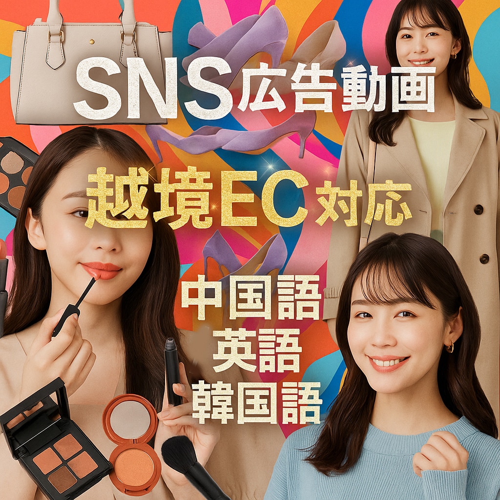 SNS広告動画・越境EC対応版のPR動画制作します コスメ・ダイエット食品・美健器具・サプリ・インテリア・玩具 イメージ1