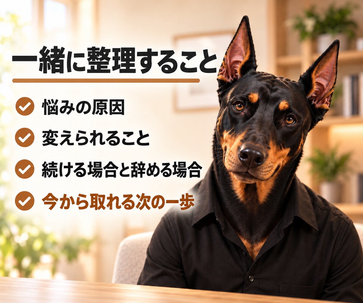 辞めるか迷う仕事の悩みを一緒に整理します 管理職経験者が答えを決めつけず伴走します イメージ3