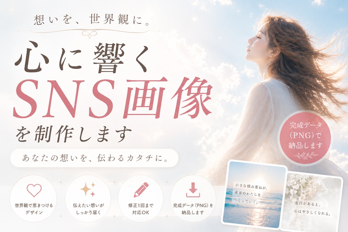 想いが伝わる世界観SNS画像を制作します 「幻想的な空の世界観画像を制作します イメージ1