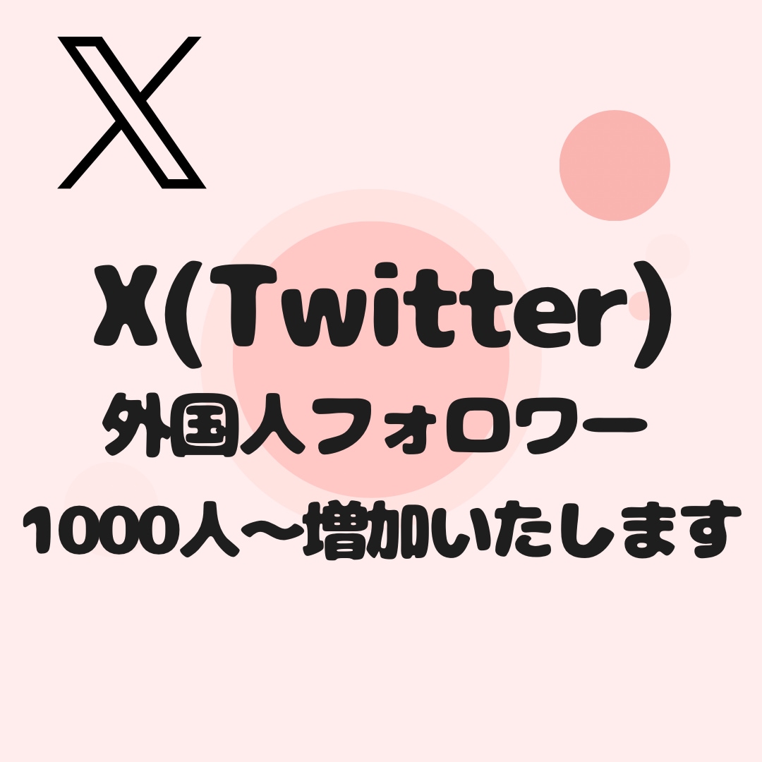 Xの外国人フォロワー1000人〜増加いたします ✳︎30日間減少保証つき・ココナラ最高ランク・即対応可能✳︎ イメージ7
