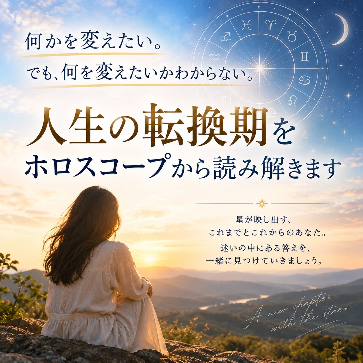 人生の転換期をホロスコープから読み解きます 「何を変えたいのか」を星と一緒に見つめます イメージ1