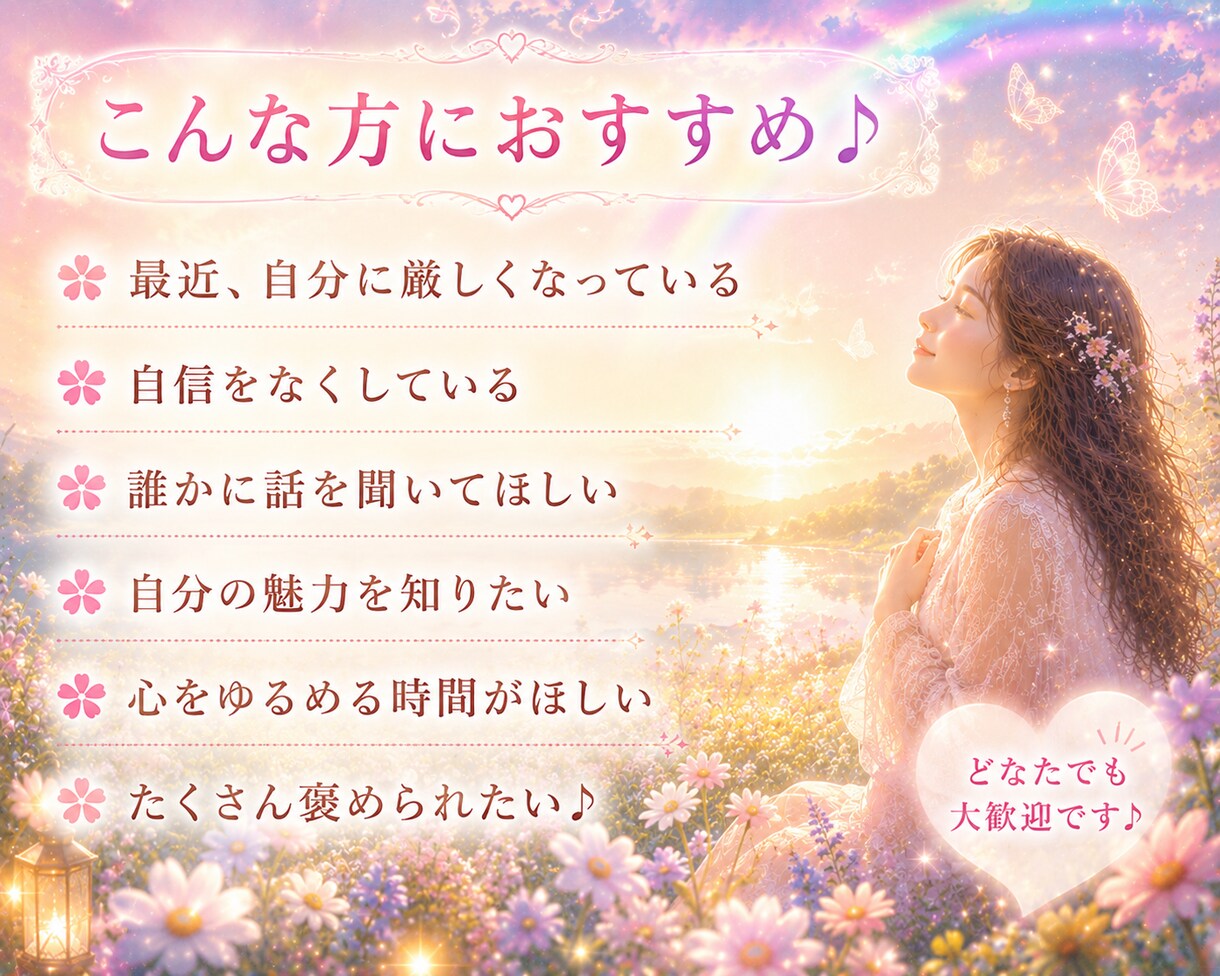 カード占いとともに❀たくさん褒めます ✨あなたの素敵なところ・魅力、一緒に見ていきます⭐ イメージ3