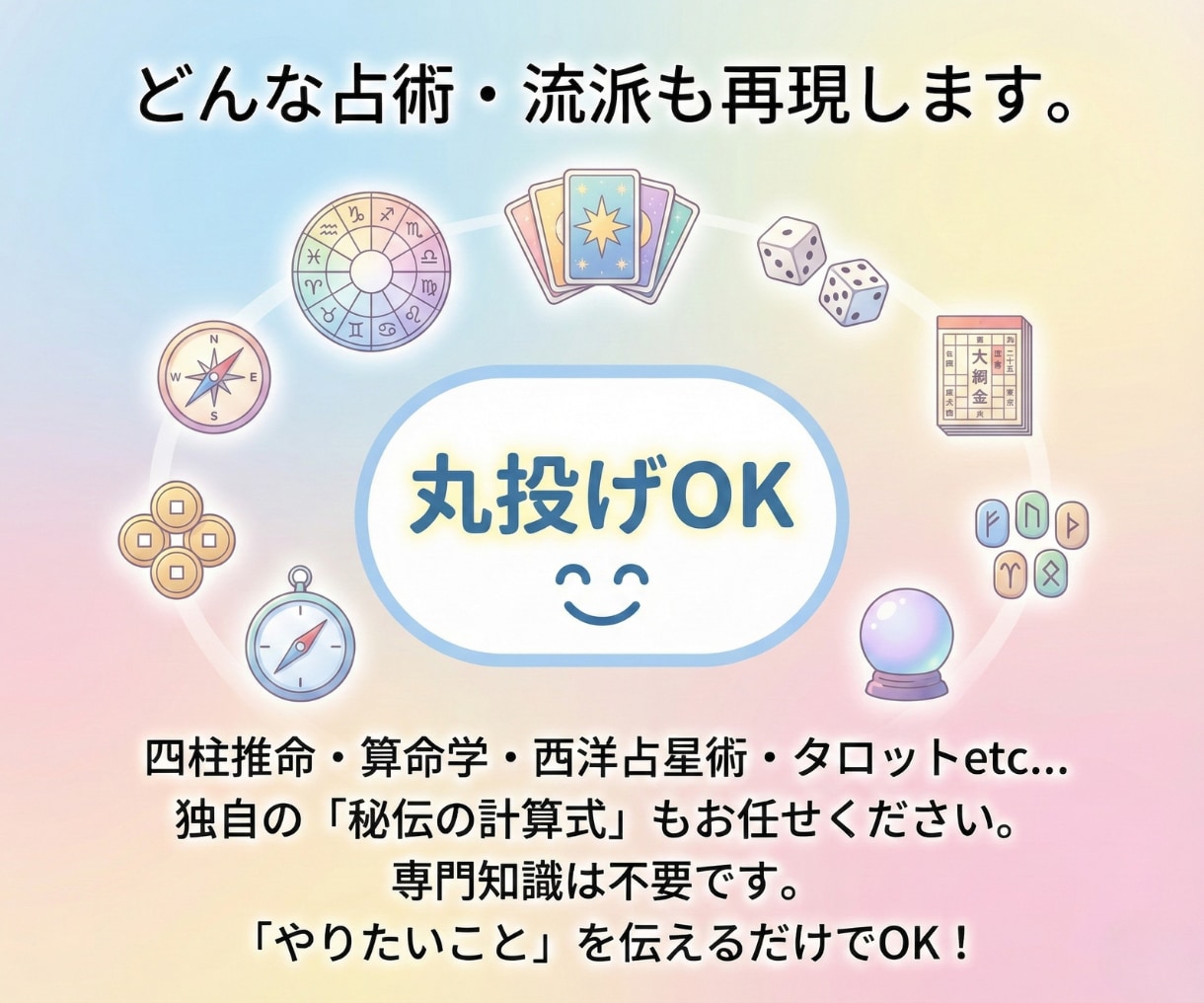 スマホ対応！WEB占いシステム・鑑定自動化します 脱エクセル！計算も文章作成もAIが代行。費用を押さえて導入！ イメージ9
