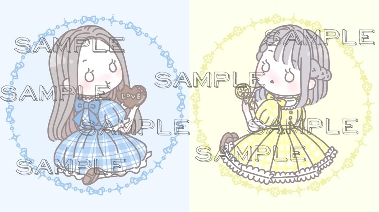 可愛い女の子のアイコンを描きます ミニキャラの女の子をパステルカラーで イメージ5