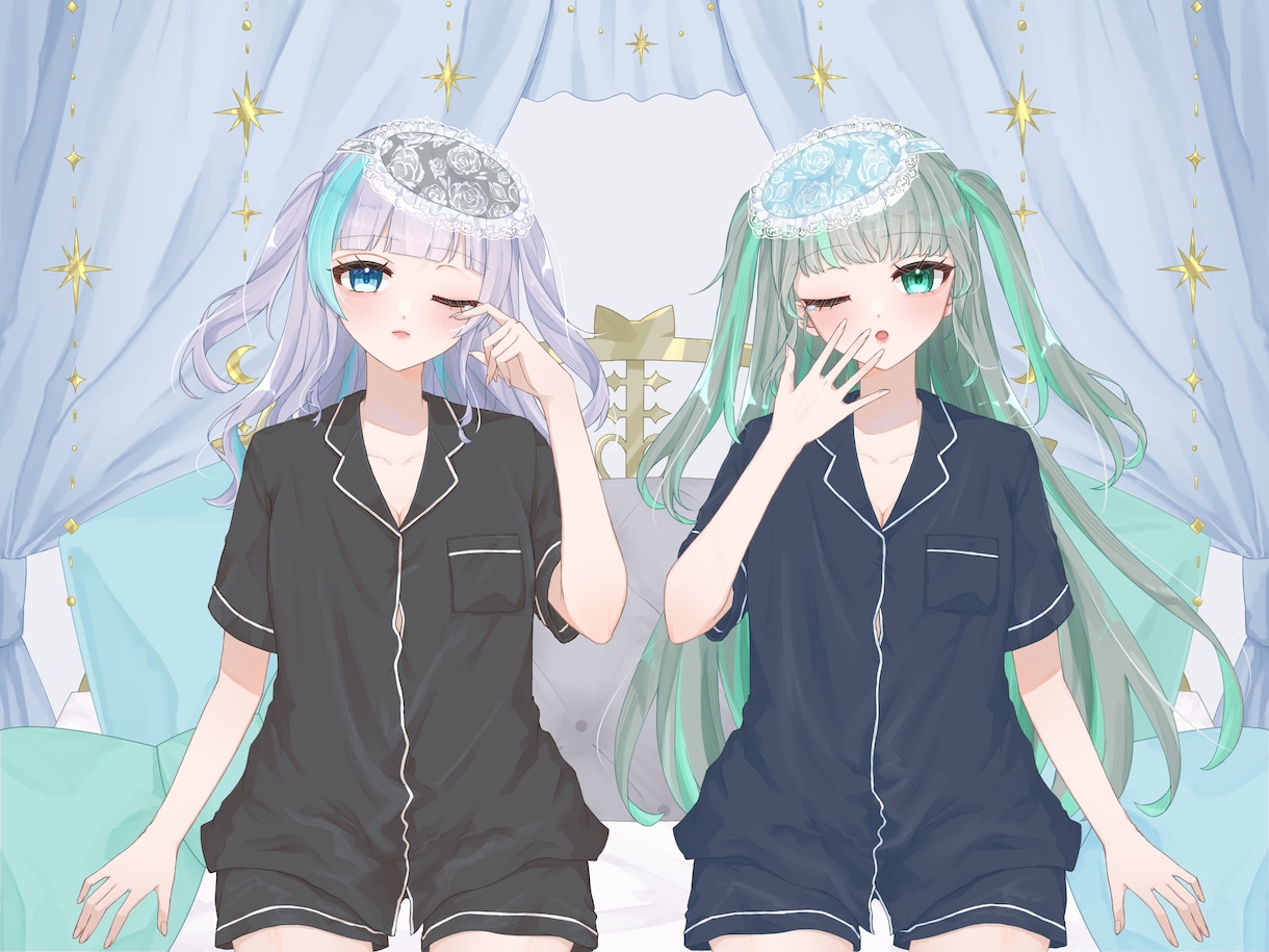 最短当日⭕️おねむちゃん量産描きます 商用料金込み‼️パジャマ姿のかわいい女の子のイラストです！ イメージ4