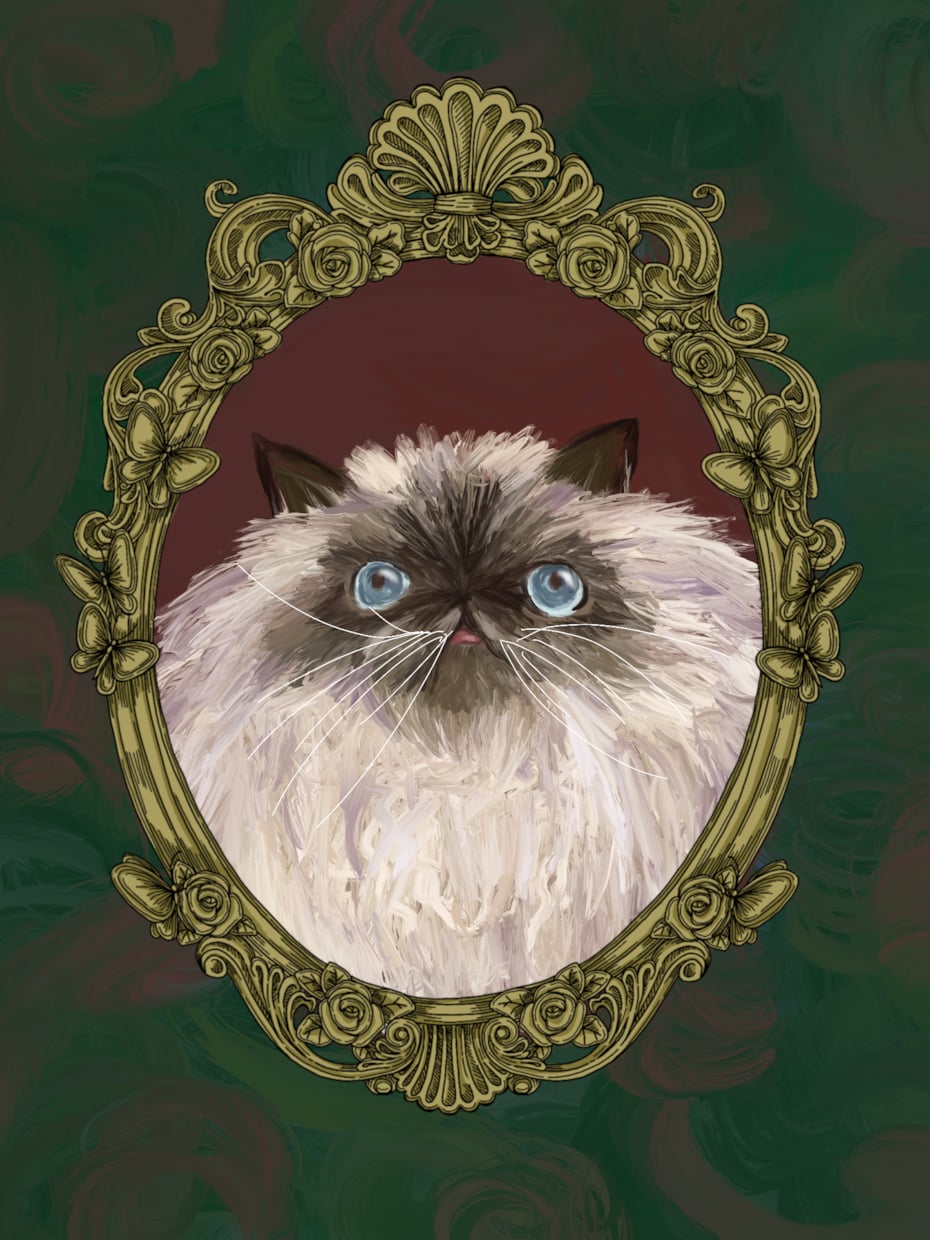 ヴィンテージラベル風の猫ちゃんイラスト描きます 特別なプレゼントにもオススメです イメージ5