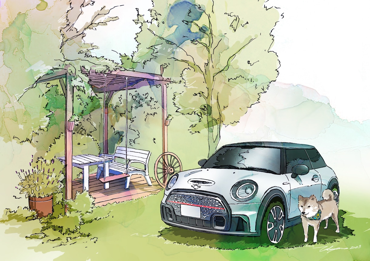 おしゃれな建物、建築、風景や車イラスト描きます お店の広告、ご自宅と愛車、思い出の風景等を描きます イメージ2