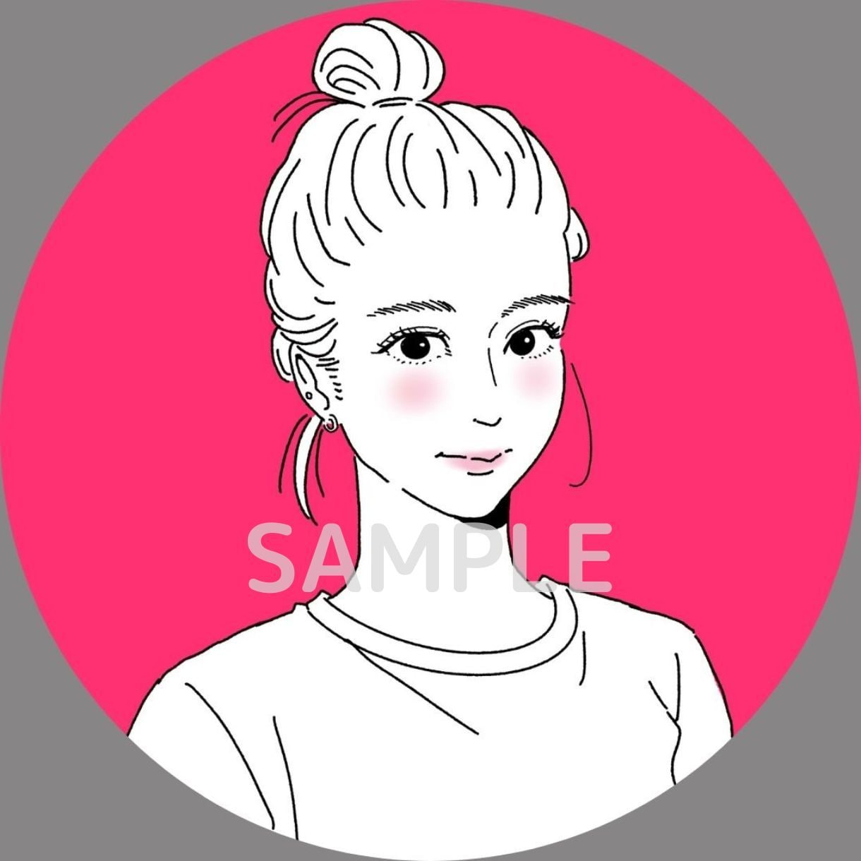 5名様限定★SNS用似顔絵アイコン描きます 背景色変更、リップ＆チーク無料 イメージ2
