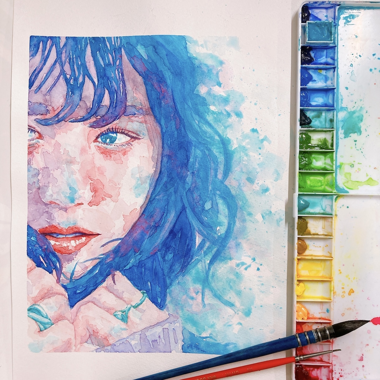 透明感抜群！水彩でアーティスティック似顔絵描きます SNSのアイコン、プレゼントや自宅インテリアに。 イメージ2