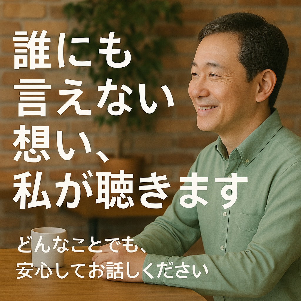 誰にも言えない想い、私が聴きます 誰にも言えない気持ちを、話すだけで少し軽くなる。そんな場所 イメージ1
