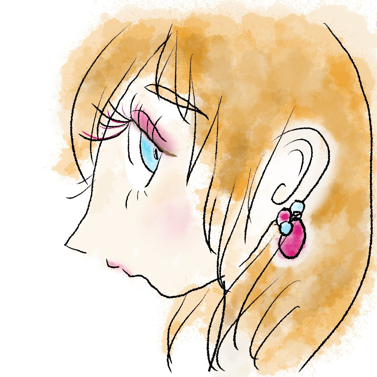 オトナ可愛い！横顔のアイコン描きます よくある正面顔よりも意外と目立つ、横顔アイコンを描きます。 イメージ3