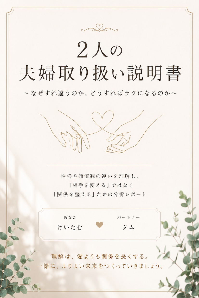 親子・家族の「すれ違い」を占います タロット× 生年月日から見る個性・行動傾向× 心理学 イメージ3
