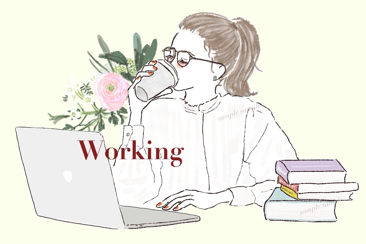 ビジネスイラストに＋おしゃれで信頼・個性UPします 大人ふんわり、水彩・外国パステル。好かれるデザイン！商用有り イメージ7