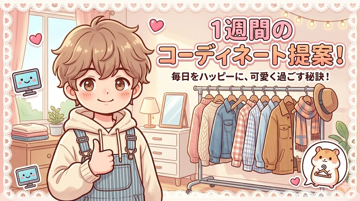 男性限定！1週間分のおしゃれコーデ提案します 20〜30代男性限定で、1週間万人受けするコーデを！ イメージ1