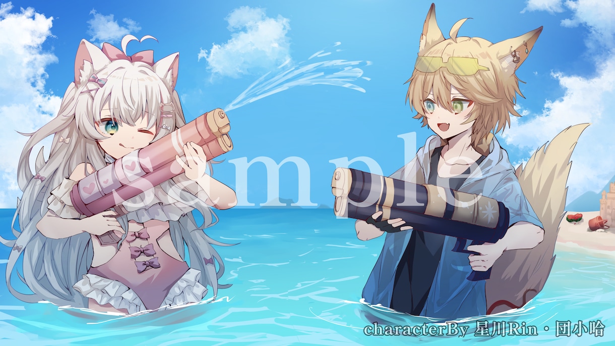 ボカロ・歌ってみたMVサムネイラスト描きます 配信用のサムネイル・MV・PCの壁紙等にお使いください！ イメージ5
