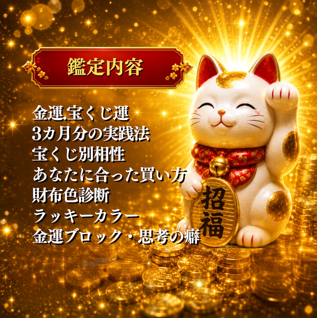 あなた専用の金運・宝くじ運詳細戦略書お届けします これで変わる！購入日・買い方・3年の運気・財運まで徹底鑑定 イメージ2