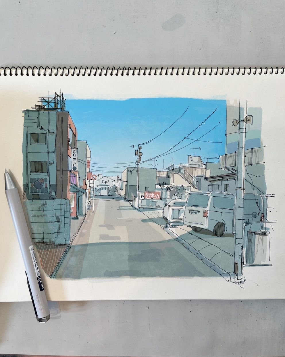 ペン画で外観パース作成します 植栽イメージも伝わる　飾れるイラストパース イメージ2